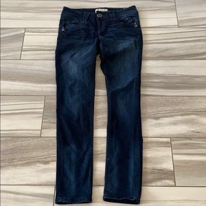 Artisan crafted dark blue washed jeans